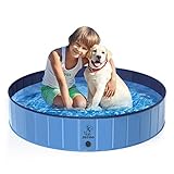 Jecoo Faltbarer Hundepool Tragbarer Hundepool Kunststoff Kiddie Pool für Kinder Hund Haustier Bad Pool für kleine bis große H