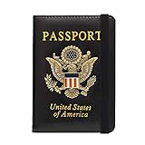 Ruluti 1pc-Pass-Abdeckung Schutzhülle RFID Usa-Pass-Halter Mit Kartensteckplätzen Pu-Leder-Reise-Brieftasche Für Damen Herren Schw