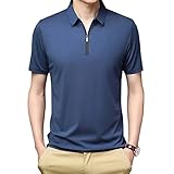 surfsexy Herren T-Shirt aus Eisseide, kurzärmelig, schnell trocknend, modisch, schweißableitend, weich, lässig, klassisch, Business-T-Shirt für M