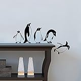 Pinguine   Springen   fliegend   komisch Vinyl Wandaufkleber Dekor Decal Mural Kitchen H