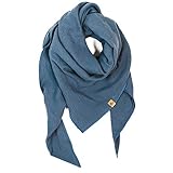 XXL Tuch 23 Farben Farbwahl Halstuch Musselintuch Musselin Damen Damenhalstuch Dreieckstuch Schal Herren Männer Frauen Herrenhalstuch Mummelito (jeansblau, Dreieckig)