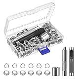 SmartMaster 100Pcs Ösen Ösenzange Set Ösenwerkzeug Planenösen Grommet Werkzeug Kit mit Aufbewahrungsbox Locheisen & Einschlagstempel Ösen für Leder Stoff Planen Papier Vorhang Poolabdeckung