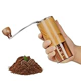 JLKDF Manuelle Kaffeemühle - Konischer Grat & Einstellbare Grobeinstellungen, Tragbare Edelstahl-Handmühle mit Kurbel, Tragbare Leichte Handkurbel Kaffeebohnenmühle für Büro, Camping, R