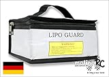 molinoRC Deutschland: Lipo Tasche feuerfest Akku Sicherheitstasche Feuer Sicherheit SafeLiPo Safe Guard Lipobrandschutztasche Akku Bag Beutel mit Reißverschluss 200 x 155 x 95