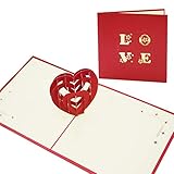 Pop-Up Karte, Herzförmig Karte, 3D Grußkarten, Besondere Geburtstagskarte für Sie und Ihn, Romantische Liebeskarte zum Jahrestag, Hochzeitstag oder Geburtstag für Frau und Mann (Ich Liebe Dich)