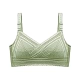 Komiseup Damen Spitzen BH in Übergröße ohne Stahlring Push Up Unterwäsche Schlaf BH im Westen-S