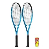 Wilson Ultra Power XL 112 Tennisschläger (in verschiedenen Optionen erhältlich) (2 x Schläger und 3 Tennisbälle)