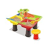 Vvciic Strandtisch, Spieltisch, Sand und Wasser für Aktivitäten im Freien mit Fächern, Sandkasten für den Garten und für den Außenb