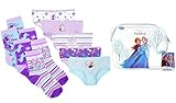 Disney Frozen 2 Schlüpfer und Socken Set für Mädchen, Multipack von 5 Schlüpfer und 3 Socken, 100% Baumwolle, Kleinkind Höschen, Kinder Unterwäsche, 2 J