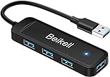 Beikell USB 3.0 Hub, 4 Port Ultra Slim USB Hub Datenhub Extra Leicht Super Speed für MacBook, MacBook Air/Pro/Mini, PS4, Surface Pro, Huawei MateBook, USB Flash Drives usw