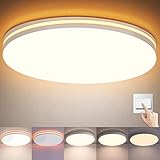 LED Deckenleuchte Dimmbar, 18W 1800LM LED Deckenlampe Dimmbar Rund, 4000K Neutralweiß Lampe Decke, Küchenlamp Wohnzimmerlampe Schlafzimmerlampe Esszimmerlampe Bürolampe Korridor Φ22