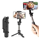 Mini Selfie Stick 360°Rotation Stativ für Smartphone Tripod Teleskopstange Aluminium All-in-one Monopod Selfie-Stange Handy Stativ für iPhone Samsung Android Galaxy MT-38