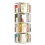 Bücherregale 360 ° drehbares Kleines Kinder Mehrschichtiges Regal Lagerschrank Platz sparen Großes Lagerregal (Color : Weiß, Size : 4 Layers(128cm))