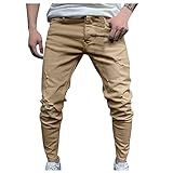 BIBOKAOKE Jeanshosen Herren mit löcher Stretch Regular Fit Denim Hose: Vintage Kleine FüßE Verwaschene Hip Hop Jeanshose Destroyed Used Look Denim Herrenjeans Sweatpants Freizeit Arb