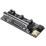 PCIE Riser Grafikkarten-Verlängerungskabel USB 3.0 PCI-E Übertragung Anschluss 1X auf 16X Ver009S Plus für GPU Mining PCI-Riser Card 009