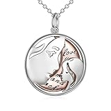 YFN Mutter und Tochter Halskette Sterling Silber Love You To the Moon and Back Anhänger Kette Schmuck Mutter Tochter Geschenke für Frauen Mädchen (Rose Gold)