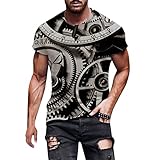 BIBOKAOKE Herren Tshirt Rundhals Casual Kurzarm Fashion Bedrucktes Vintage T-Shirt Regular Fit Shirt Männer Basic ArbeitsHemd O-Neck Kurzarmshirt Fitness Workout Shirts Sport Sleeve Top