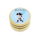 Milchzahndose, Zahndose Milchzähne Bilderdose aus Holz in diversen Motiven für Jungen und Mädchen mit Drehverschluss 44 mm (Pirat)-7010