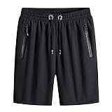 Freizeit-Sporthose mit Kordelzug farblich abgestimmte Krawattenseil Kurze Hosen Herren Atmungsaktiv Schnell Trocknend Sport Shorts Fitnesshose Lose S