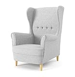 Sofini Ohrensessel Milo! Sessel für Wohnzimmer & Esszimmer! Skandinawisch, Relaxsessel aus Webstoff, Best Sessel! (Lux 32)