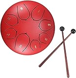 Zungentrommel aus Stahl, verbesserte Panda-Trommel aus Stahl, 8 Noten, 15,2 cm, Musiktrommel, Percussion-Instrument, professionelle Stahltrommel, C-Schlüssel, für Anfänger, Erwachsene, Kinder, R
