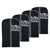 Vani Kleidersack Set - 4X Kleider-Beutel zur Organisation & Aufbewahrung von Anzug, Jacke, Abendkleid, Hemd, UVM. - 100 cm Kleider-Hüllen (4er Pack)