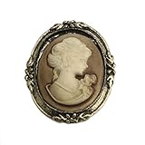 Modische Brosche im viktorianischen Design, Kamee, schwarze Emaille, Bronze, 1 Stück, tragbar und nützlich, günstig