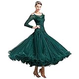 Fhxr Walzer Tango Standard tanzkleid Turnierkleid,Ballsaal Kostüm Tanz Walzer Tango Hochwertige Partei Lateinische Tanz-Kleid Frauen-Rock (Color : Green, Size : XXL)