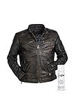 Super modische Lederjacke mit tollem schwarzem Vintage Look Trendmodell vom Lifestylelabel Gipsy mit großem Leder Wagner Imprägnierspray