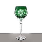 Weinglas Weinkelch Römer Glas Schleuderstern 250 ml Grün Handgeschliffen Kristallg