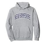 New Hampshire Varsity Style Navy Blue Text Pullover H