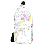 EZIOLY schlafender Einhorn-Schulterrucksack, Umhängetasche, Reisetasche, Wandern, Tagesrucksack für Männer und F