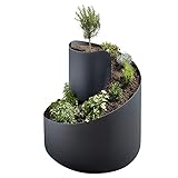 HEMMDAL Kräuterspirale, anthrazit – 80 x 80 cm (H x Ø) – Kräuterschnecke aus beständigem PP Kunststoff – für Garten & Terrasse – Kräuterbeet selber Machen – einfacher Aufb