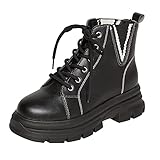 Yowablo Stiefel Schuhe Damen Retro Mode Freizeitschuhe Wohnungen Plateau Cowboystiefel (40,schwarz)