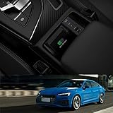 Kabelloses Auto Ladegerät für Audi 2017 2018 2019 2020 2021 A4/S4/RS4/A5/S5/RS5, Center Console-Zubehörfeld, Auto Handy Ladestation Kompatibel mit QC3.0 USB und 18W PD für iPhone 13/12/11/XS/Samsung