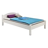 IDIMEX Holzbett Einzelbett Doppelbett Marie Bett 90 x 200 cm (B x L) Kiefer massiv Weiss lack