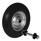 Schubkarrenrad Vollgummi 4.80/4 4.00-8 Rad pannensicher Schubkarrenreifen Achse (Schwarz)