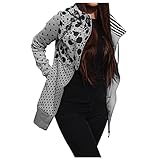 Alueeu Übergangsjacke Damen Herbst Lang Übergangsjacke Mode Drucken Stoffjacke Winter Outdoorjacke mit Einstellbarer Kordelzug Mäntel Leicht Parka Lang Sweatjacke Langarm Sweatshirt Winddicht Outw