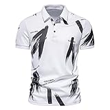 Xmiral Herren Poloshirt Frühjahr Und Sommer Slim-fit T-Shirt Patchworkhemd Mit Revers - Verschiedene Styles(p Weiß,M)