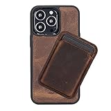 Solo Pelle Lederhülle für das iPhone 13 Pro in 6.1 Zoll Stanford Case Leder Hülle Ledertasche Backcover aus echtem Leder (Vintage Braun + Geldbörse)