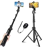 Speedsporting Handy Stativ 169cm Selfie Stick Stativ mit Handyhalter Bluetooth- und Anti-Rutsch-Funktion Selfie-Stange Kamera Stativ für iPhone,Android, Samsung,Smartphones,Gop