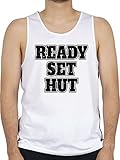 Shirtracer American Football Outfit Trikot - Ready-Set-Hut - schwarz - S - Weiß - Fun - BCTM072 - Tanktop Herren und Tank-Top M