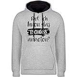 Shirtracer Sprüche Statement mit Spruch - Darf ich Ihnen das Tschüss anbieten schwarz - 3XL - Grau meliert/Navy Blau - Statement - JH003 - Hoodie zweifarbig und Kapuzenpullover für Herren und D