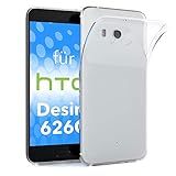 EAZY CASE HTC Desire 626G Dual SIM Schutzhülle Silikon, Ultra dünn, Slimcover, Handyhülle, Silikonhülle, Backcover, Durchsichtig, Klar Transp