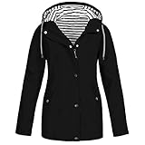 Regenmantel Damen Wasserdicht Atmungsaktiv Lang: Regenjacke Leicht Windbreaker Gefüttert Windiacke mit Kapuze Regnet Jacke Wasserfeste Jacke Softshellmantel Regenmantel Outdoorjacke Wanderjack