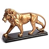 Ulable Tier-Löwe, Kunstharz, Dekoration, Handarbeit, Statue für Zuhause, Büro, kreatives Geschenk, goldfarb