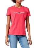 Tommy Hilfiger Damen Regular Hilfiger C-NK Tee SS T-Shirt, Pink Splendor, XXX-Larg