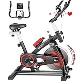 HEKA Heimtrainer Fahrrad, Spinning Bikes, Indoor Hometrainer, Ergometer Heimtrainer, Fitnessbikes für Zuhause, Riemenantrieb,Superleise,Bis 150kg,APP,LCD-Monitor,