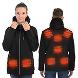 Anoopsyche Beheizbare Jacke Herren Damen Heizjacke USB Lade Beheizte Jacken Wasserdicht Winddicht mit 8 Heizzonen, 3 Temperatur Warm Jacke für Outdoor Wandern Jagd Camping, ohne Akk