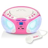 Lenco SCD-650 - Kinder CD-Player - CD-Radio - Karaoke Player - Stereoanlage - Boombox - CD/MP3 und USB Player - 2 x 2 W RMS-Leistung - Sing-A-Long Funktion - Mikrofon - R